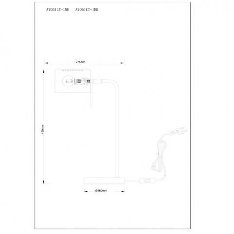 Настольный светильник Arte Lamp Sebastian A7051LT-1BK