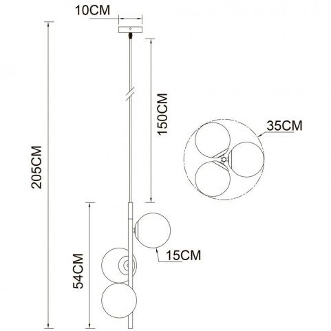 Светильник подвесной Arte Lamp Alcor A2224SP-3BK