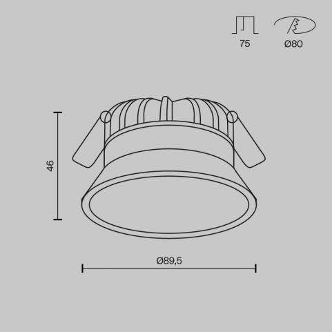 Точечный светильник Maytoni Technical Downlight 3000-4000-6000K Okno DL055-8W3-4-6K-W