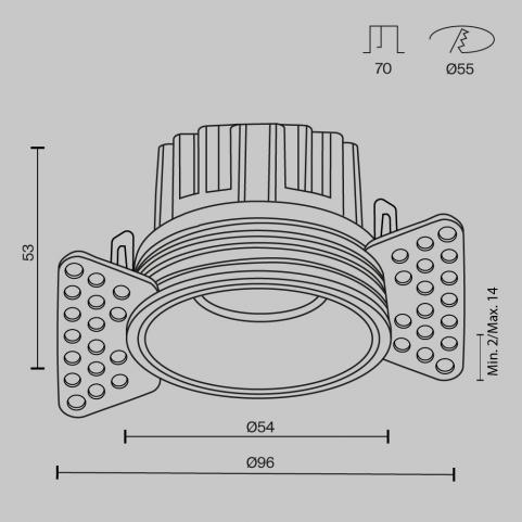 Точечный светильник Maytoni Technical Downlight 3000K Round DL058-7W3K-TRS-B
