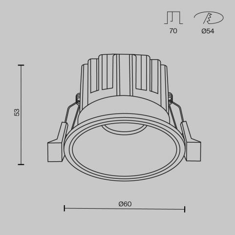 Точечный светильник Maytoni Technical Downlight 4000K Round DL058-7W4K-W