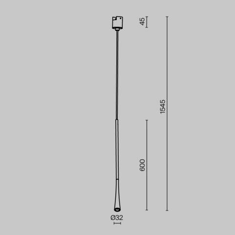 Трековый подвесной светильник Maytoni Technical Elasity 3000K Waist TR168-1-7W3K-M-BS