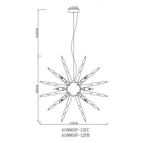 Светильник подвесной Arte Lamp Bella  A1066SP-12PB
