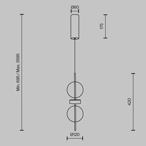 Подвесной светильник Maytoni Double Moon  MOD478PL-L8B3K